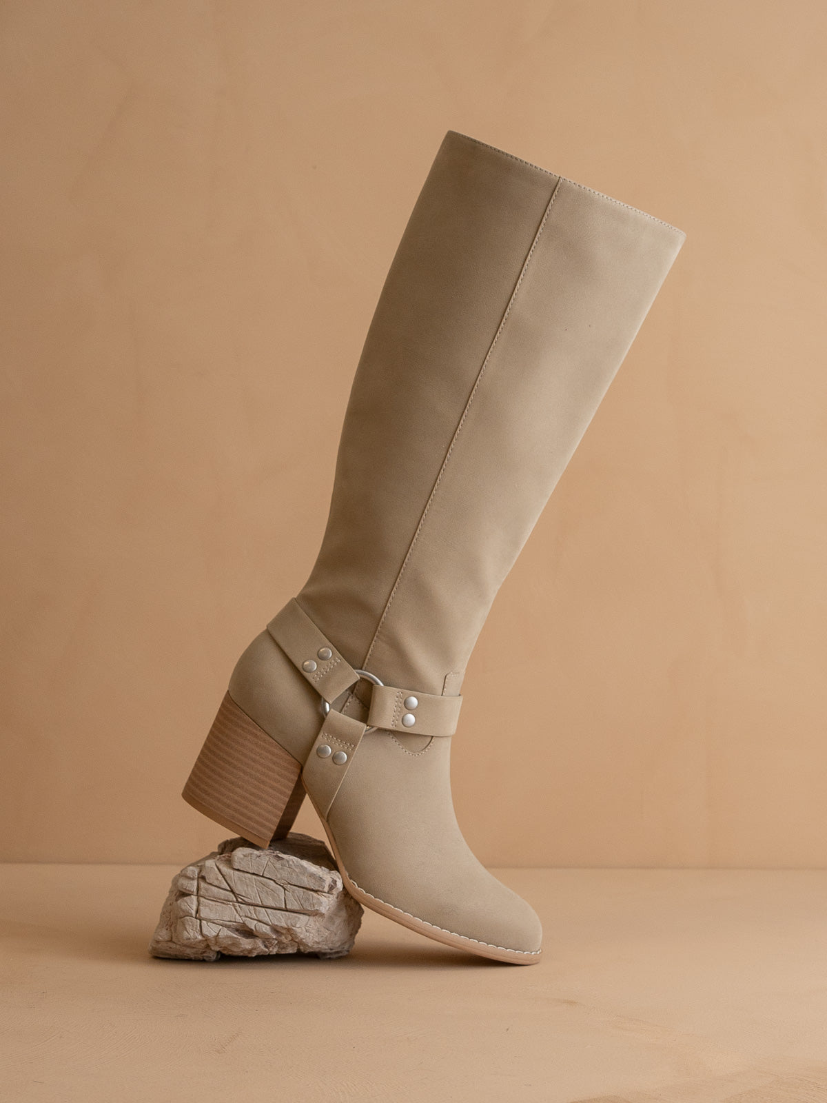 The Hollie | Taupe Knee High Bucket Boot