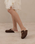 The Hayden | Coffee Fur Lined Mule Loafer