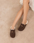 The Hayden | Coffee Fur Lined Mule Loafer