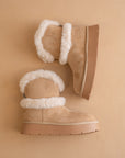 The Jobie | Almond Fur Platform Mini Boot