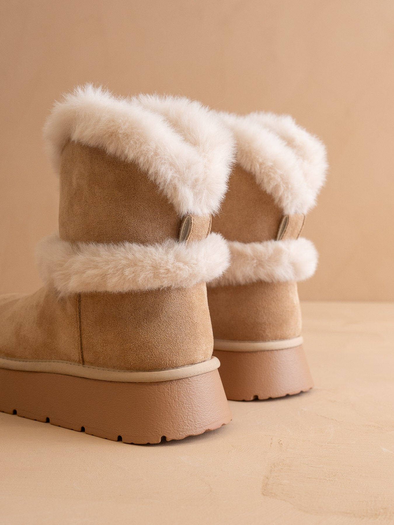 The Jobie | Almond Fur Platform Mini Boot
