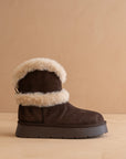 The Jobie | Coffee Fur Platform Mini Boot
