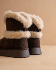 The Jobie | Coffee Fur Platform Mini Boot