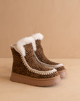 The Joyce | Dark Cheetah Shearling Trim Platform Boot