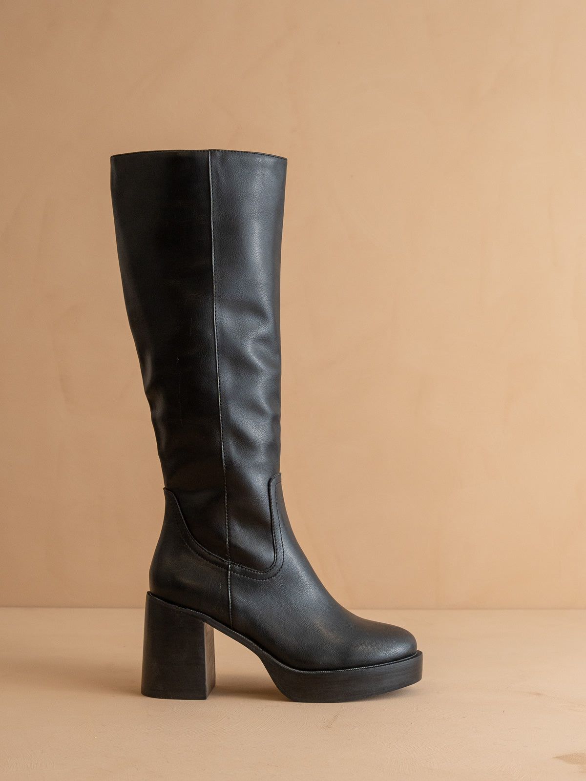 The Juniper | Black Platform Knee-High Boots