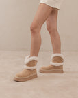 The Jobie | Almond Fur Platform Mini Boot