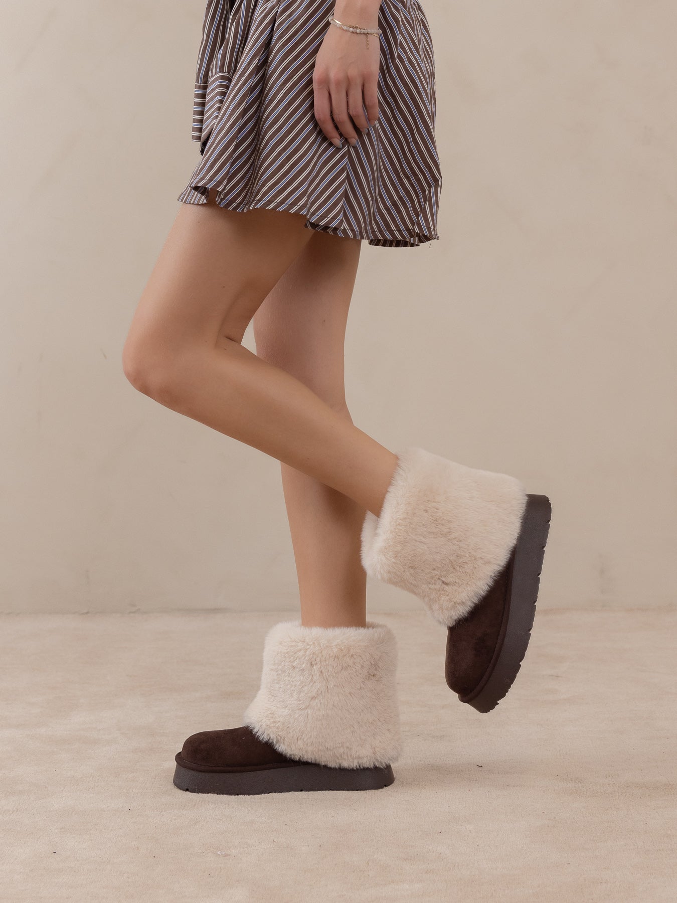 The Johanna | Coffee Fur Platform Boot