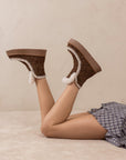 The Joyce | Dark Cheetah Shearling Trim Platform Boot