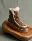 The Joyce | Dark Cheetah Shearling Trim Platform Boot