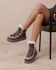 The Joyce | Multi Shearling Trim Platform Boot