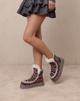 The Joyce | Multi Shearling Trim Platform Boot