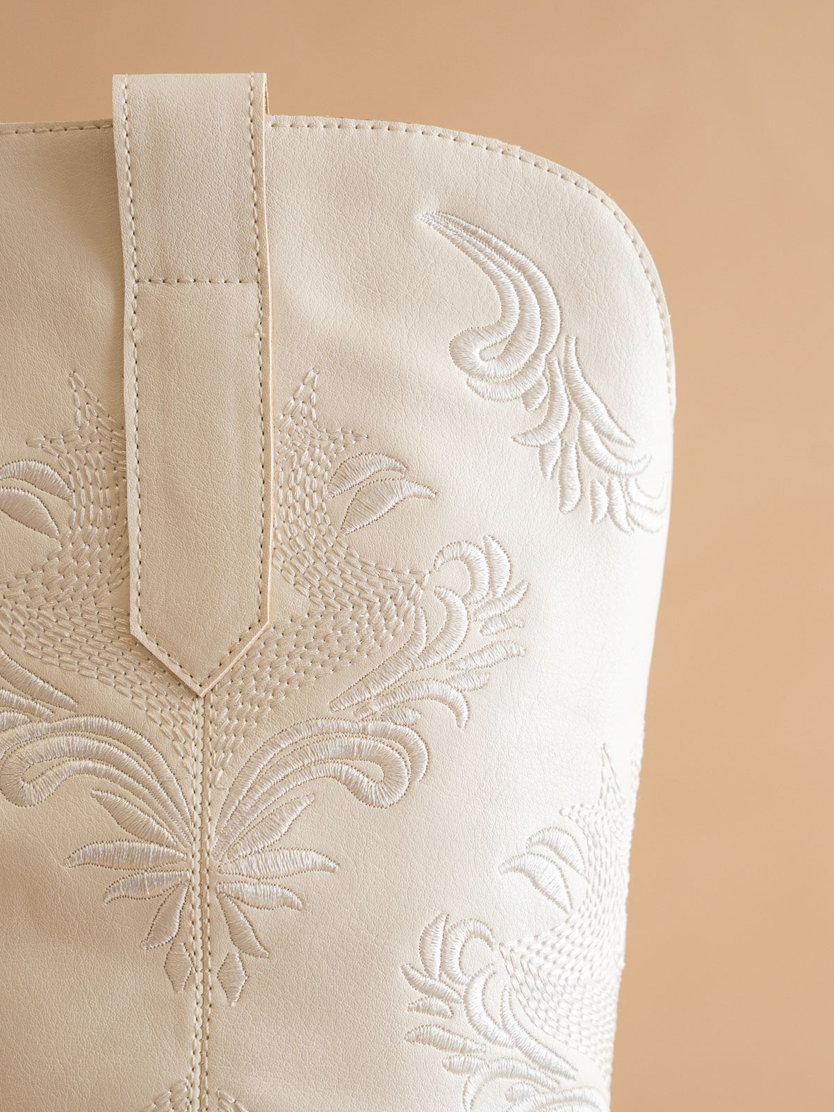 The Kamilla | White Suede Cowboy Boot with Embroidery