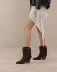 The Kendra | Coffee Fringe Slouch Bootie