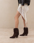 The Kendra | Coffee Fringe Slouch Bootie