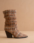 The Letty | Chai Tweed Tweed Slouch Boot