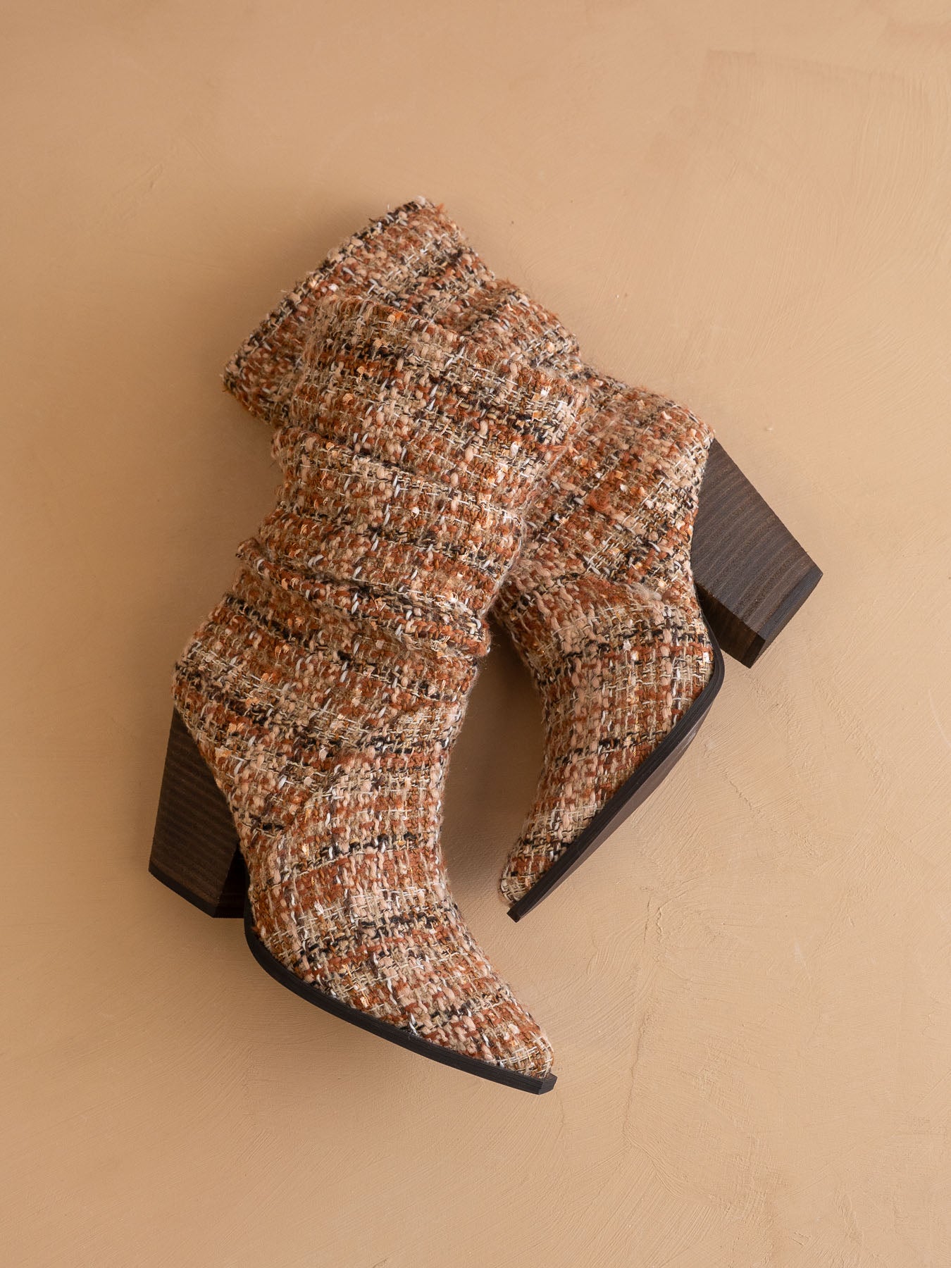 The Letty | Chai Tweed Tweed Slouch Boot