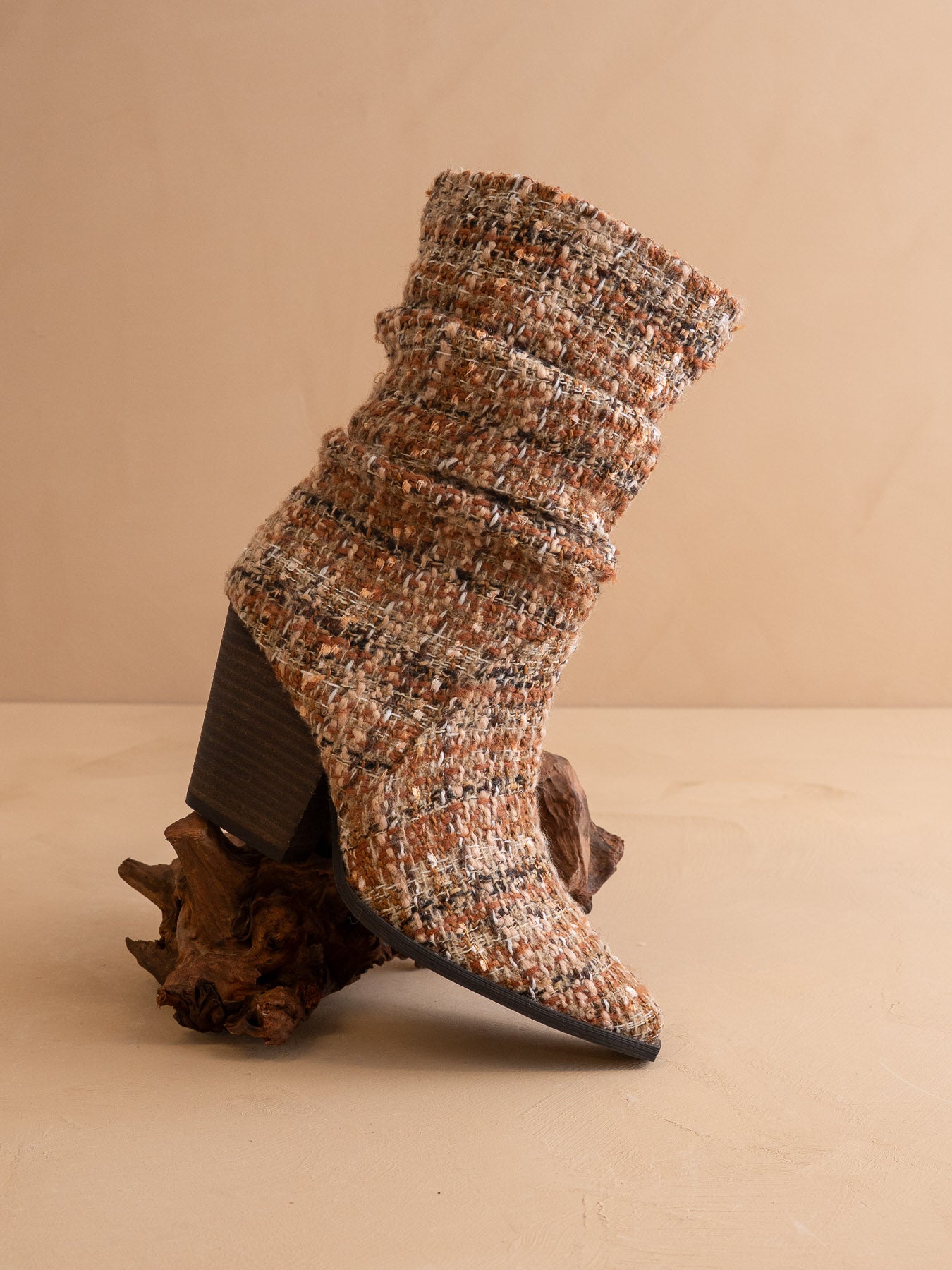 The Letty | Chai Tweed Tweed Slouch Boot