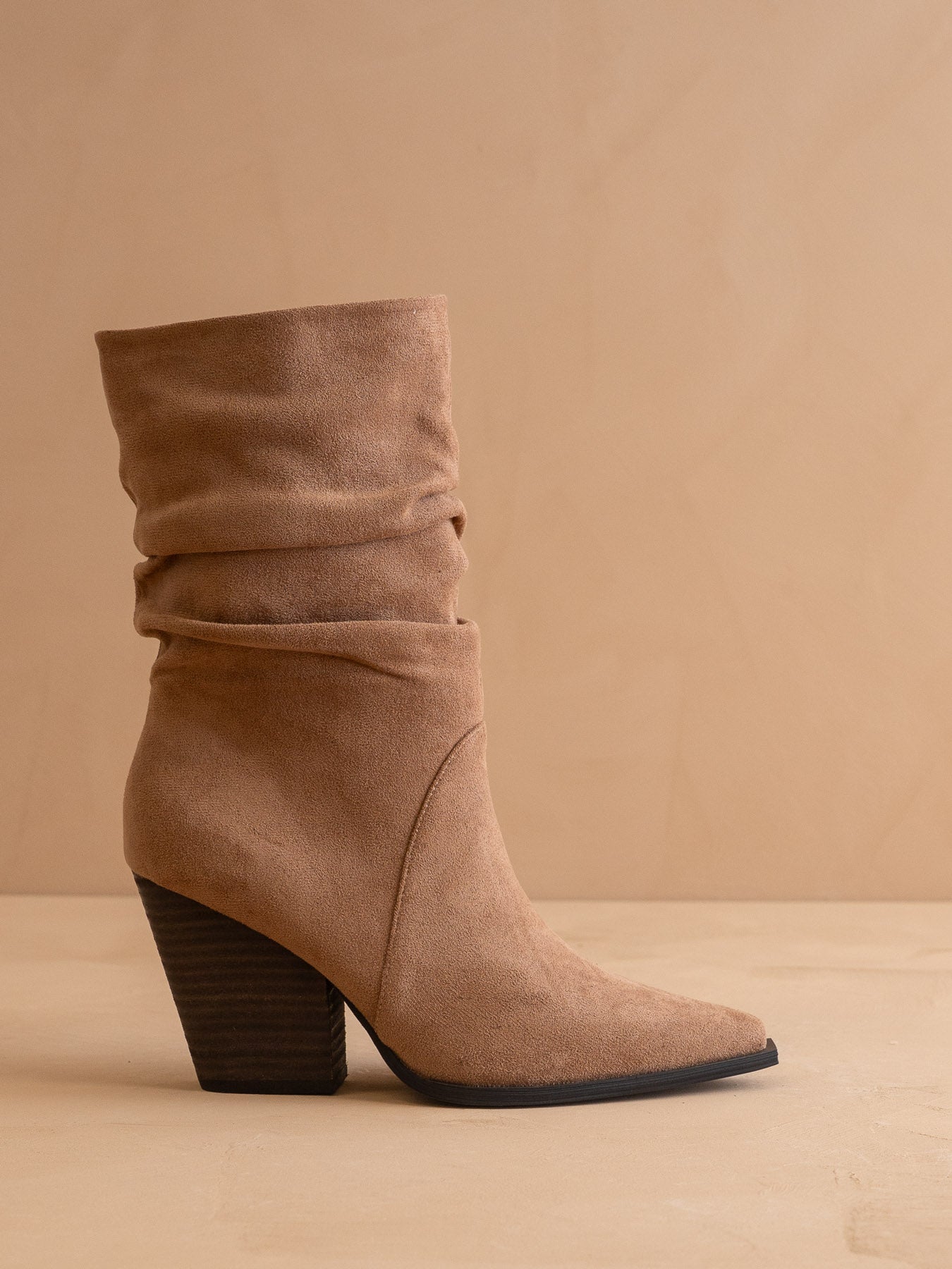The Letty | Latte Tweed Slouch Boot