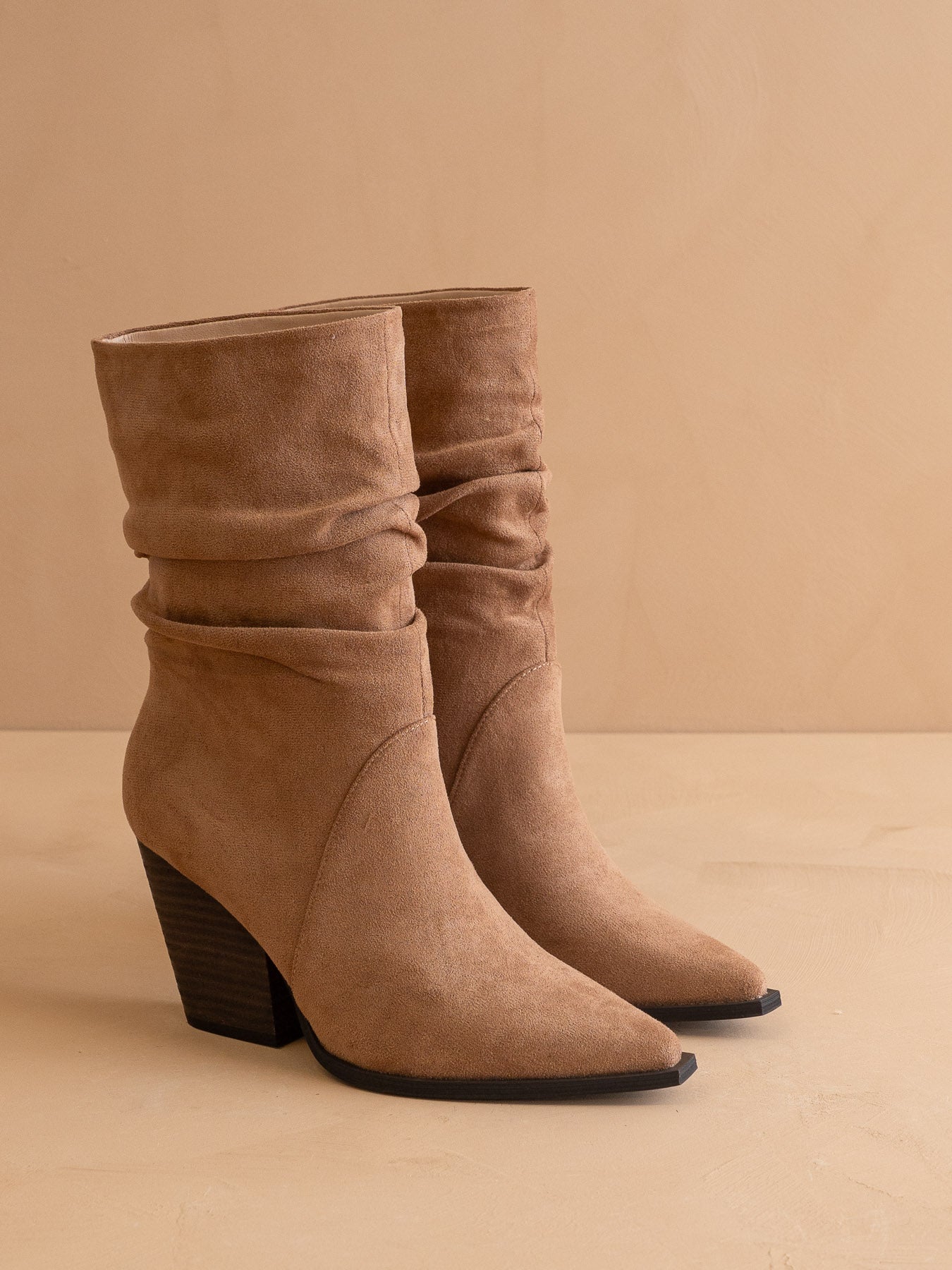 The Letty | Latte Tweed Slouch Boot