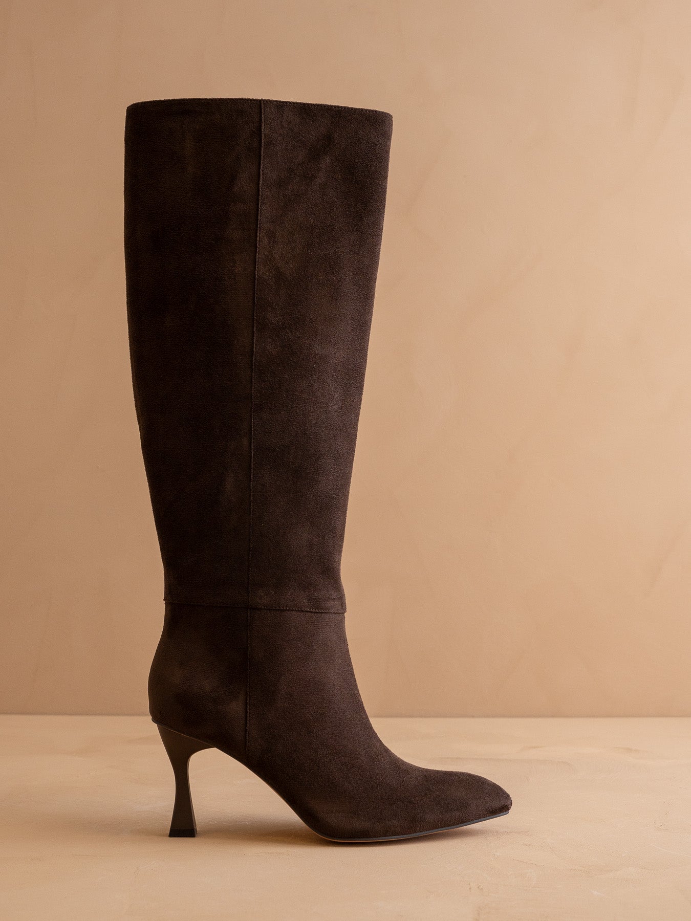The Lexington | Coffee Sleek Pointed Toe Knee High Boot