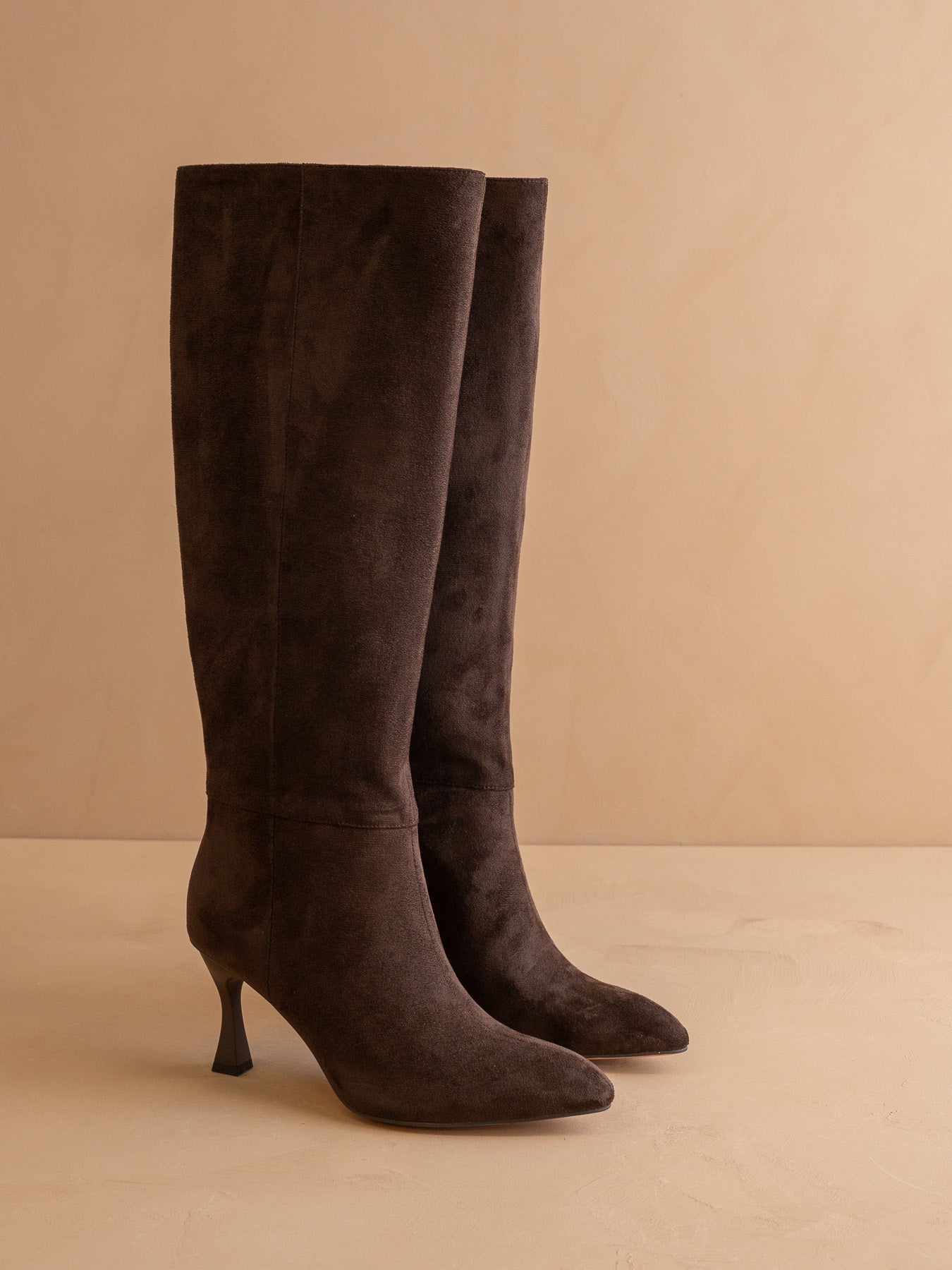 The Lexington | Coffee Sleek Pointed Toe Knee High Boot