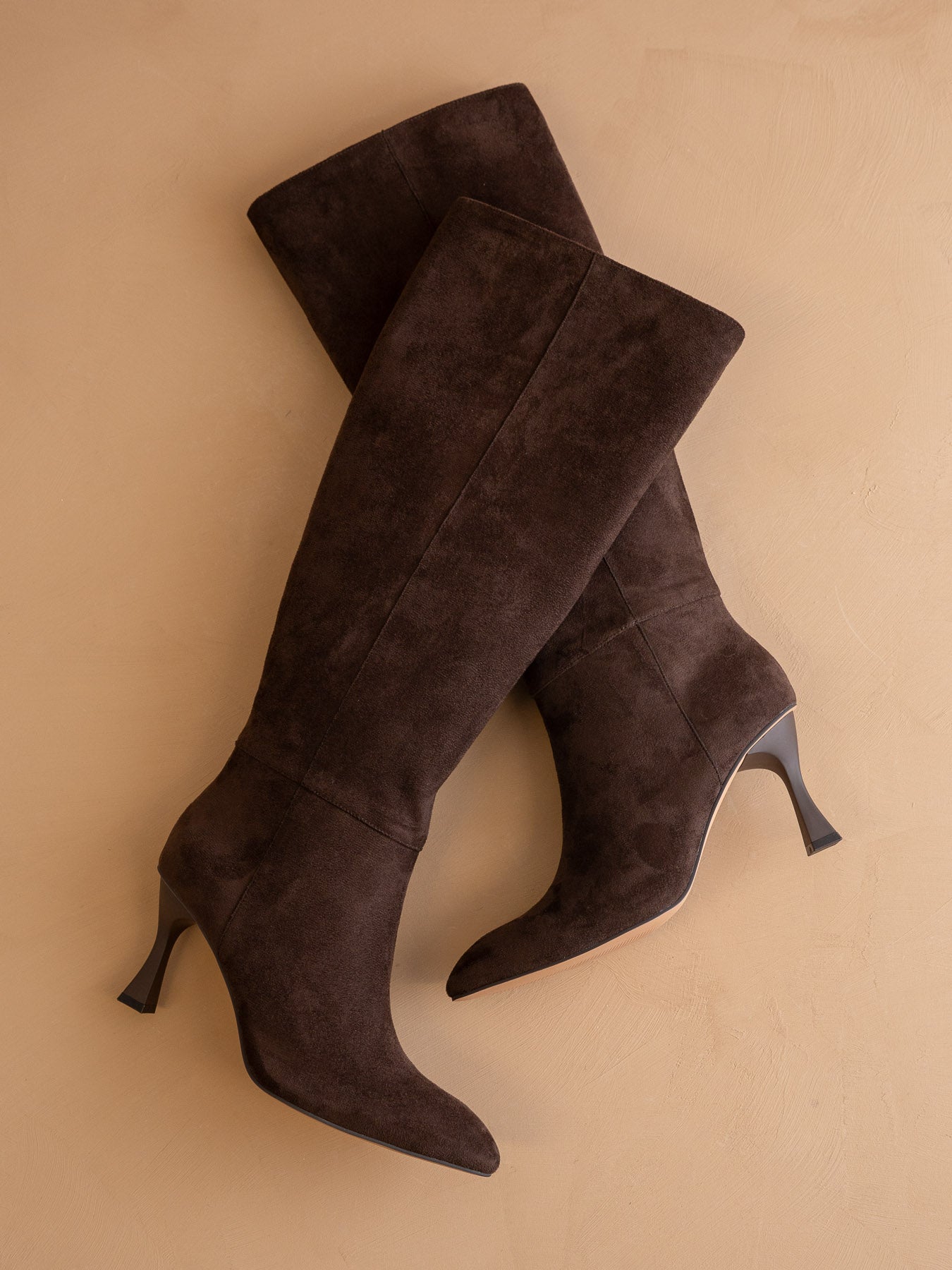 The Lexington | Coffee Sleek Pointed Toe Knee High Boot
