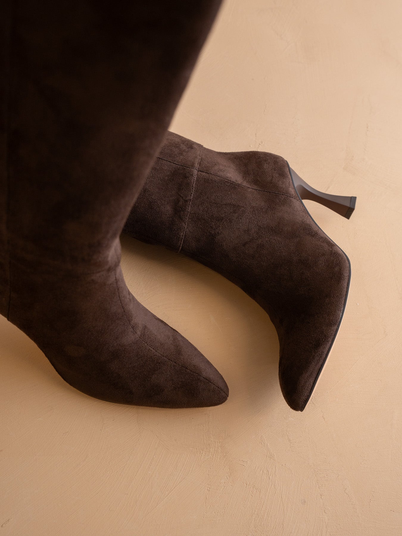 The Lexington | Coffee Sleek Pointed Toe Knee High Boot