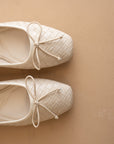 The Logan | Beige Woven Ballet Flat