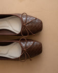 The Logan | Coffee Woven Ballet Flat