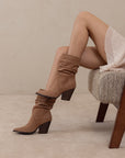 The Letty | Latte Tweed Slouch Boot