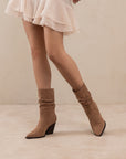 The Letty | Latte Tweed Slouch Boot