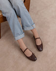 The Logan | Coffee Woven Ballet Flat