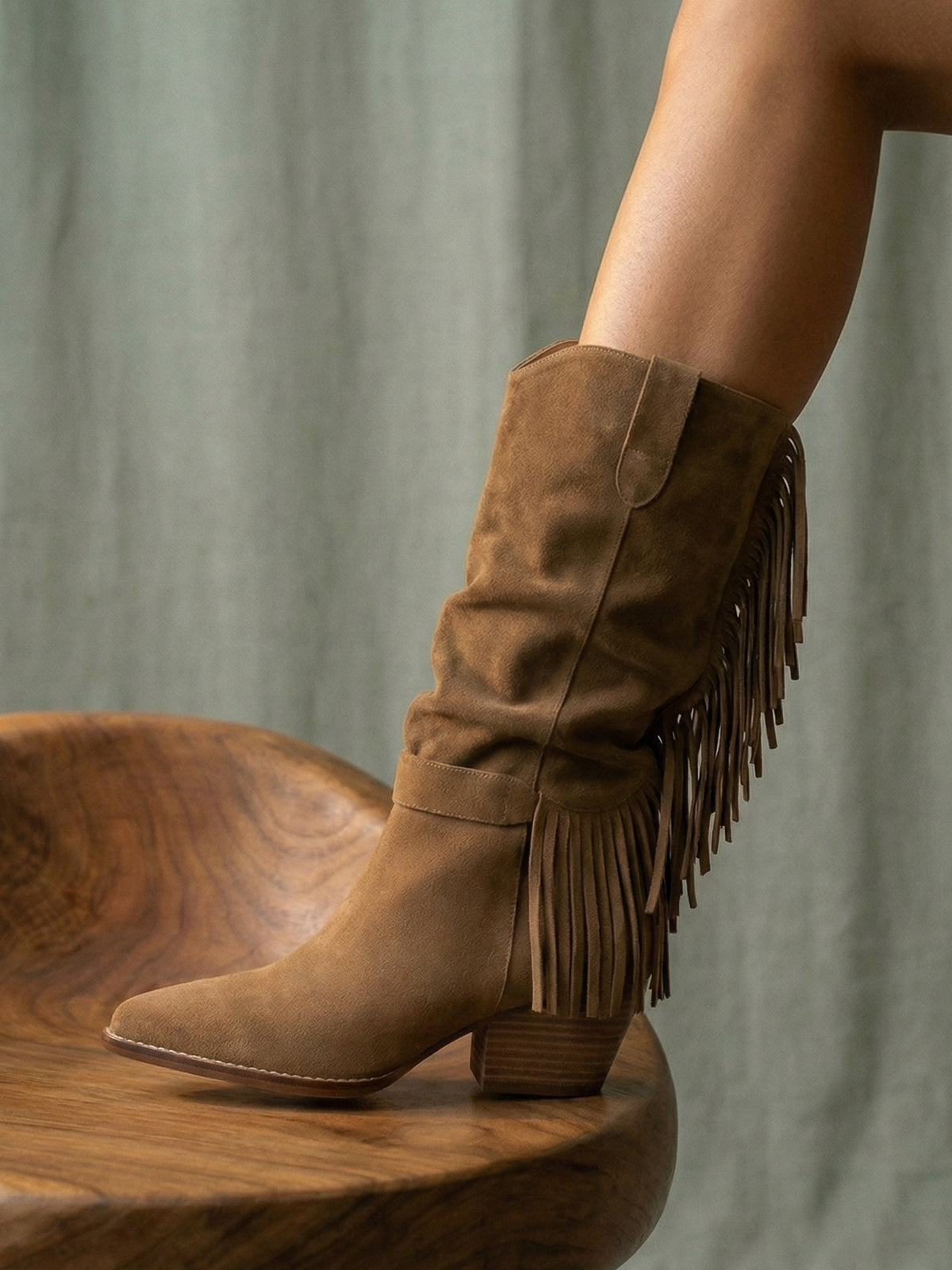 The Louise | Brown Fringe Western Boot