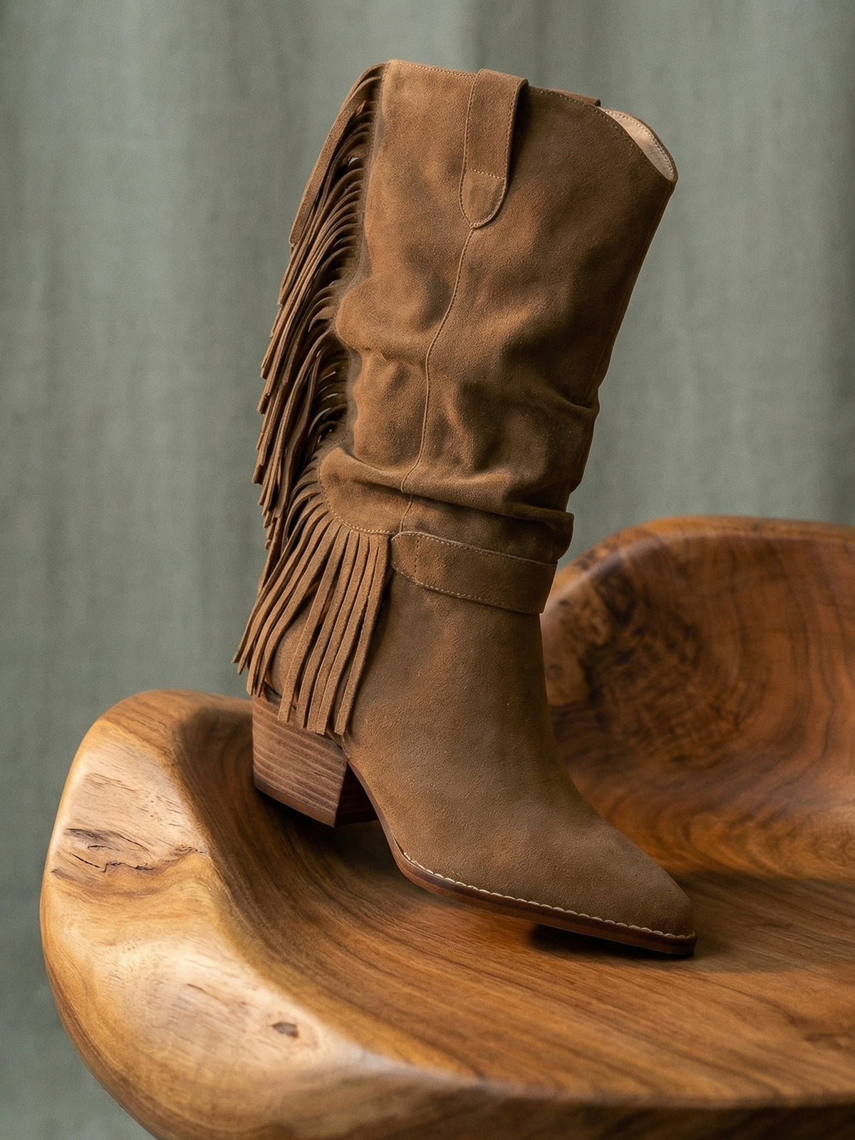 The Louise | Brown Fringe Western Boot