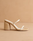 The Margaret | Beige Rattan Heel