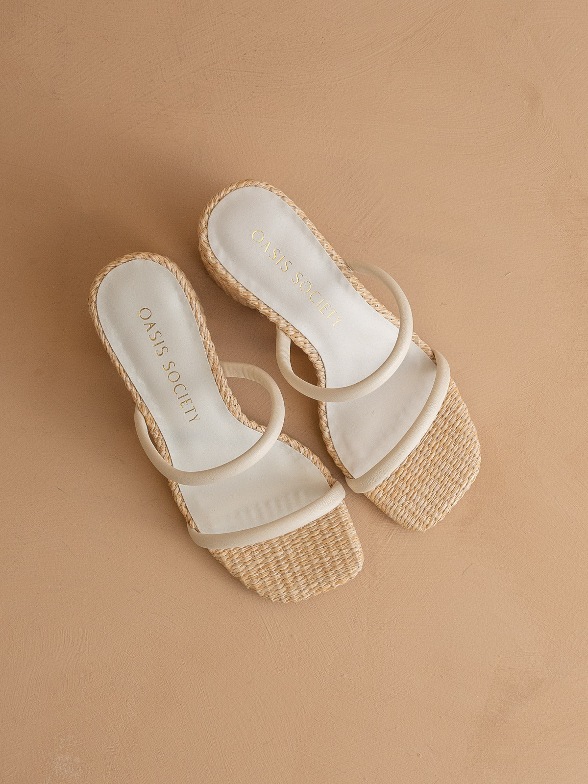 The Margaret | Beige Rattan Heel