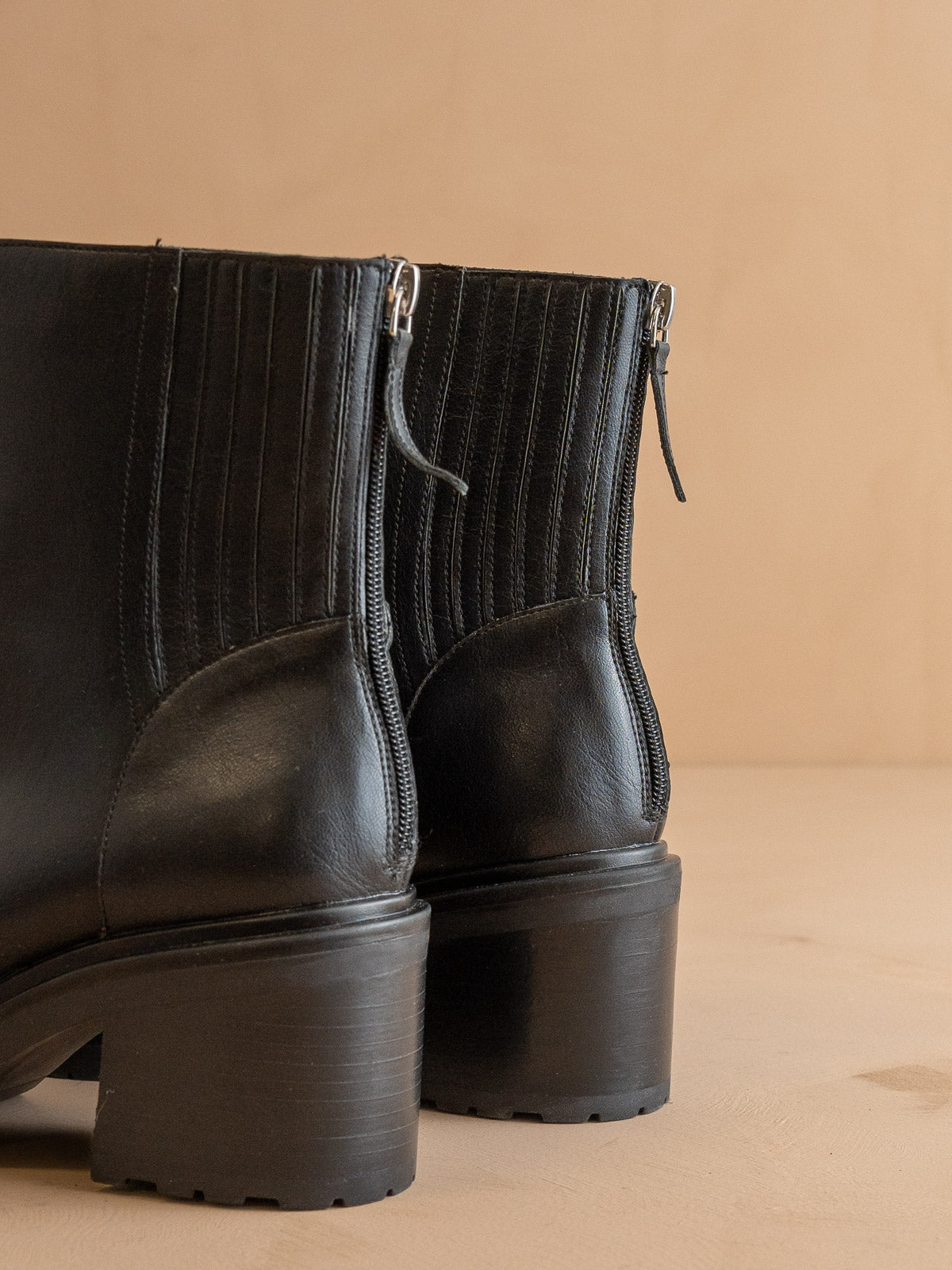 The Megan | Black Lug Chelsea Bootie