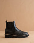 The Myra | Black Woven Chelsea Boot