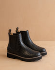 The Myra | Black Woven Chelsea Boot