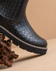 The Myra | Black Woven Chelsea Boot