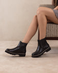 The Myra | Black Woven Chelsea Boot