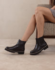 The Myra | Black Woven Chelsea Boot