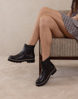 The Myra | Black Woven Chelsea Boot