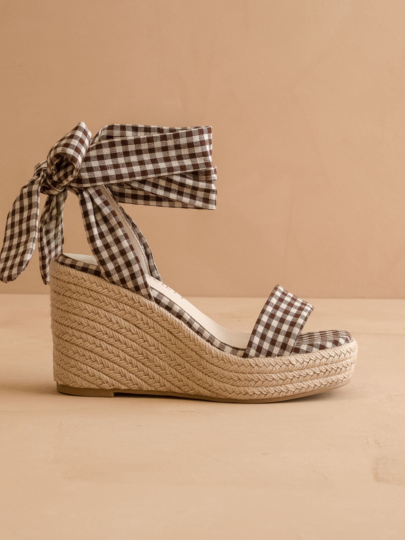 The Oceana | Coffee Gingham Wrap Wedge