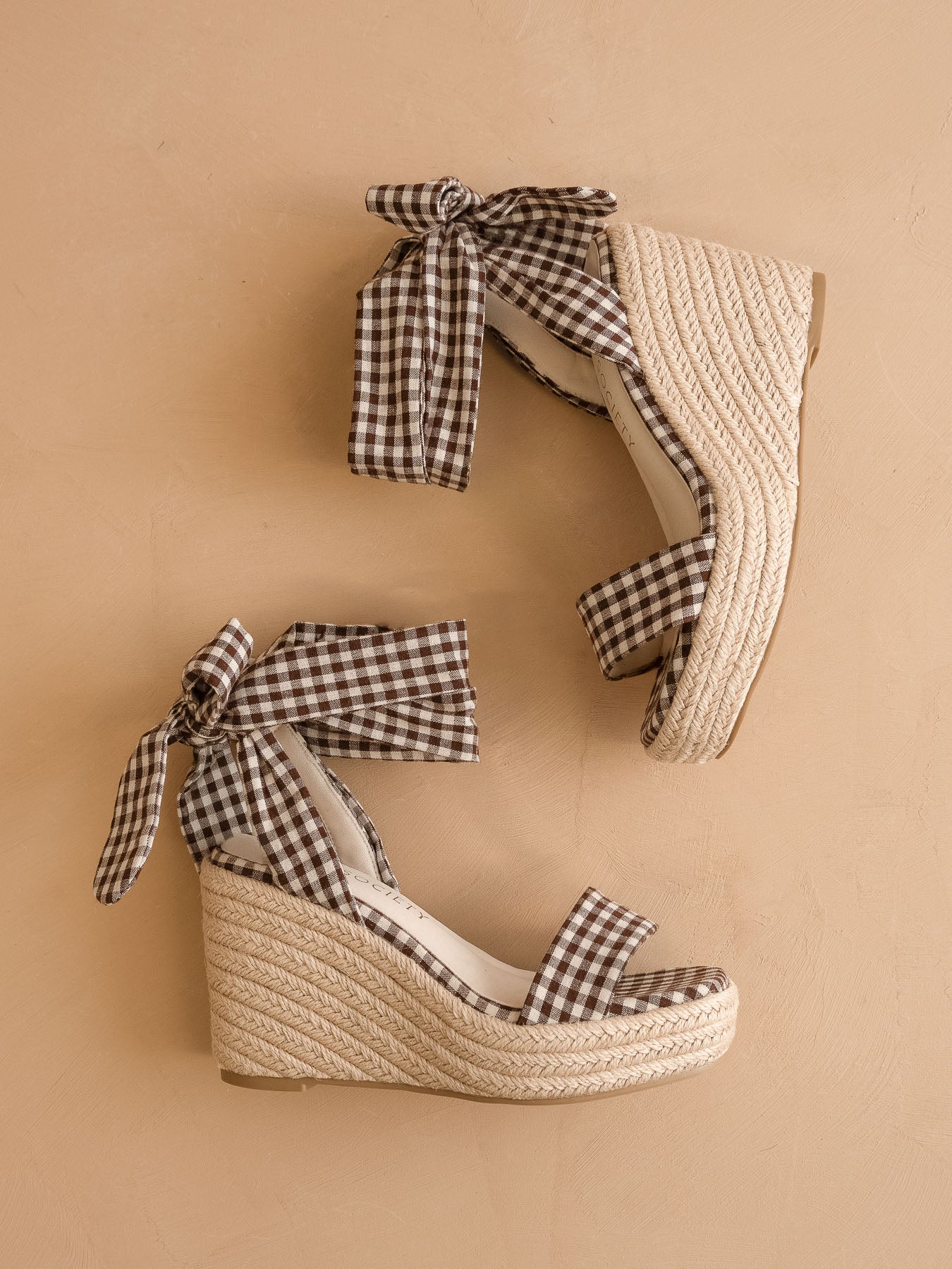 The Oceana | Coffee Gingham Wrap Wedge