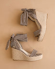 The Oceana | Coffee Gingham Wrap Wedge