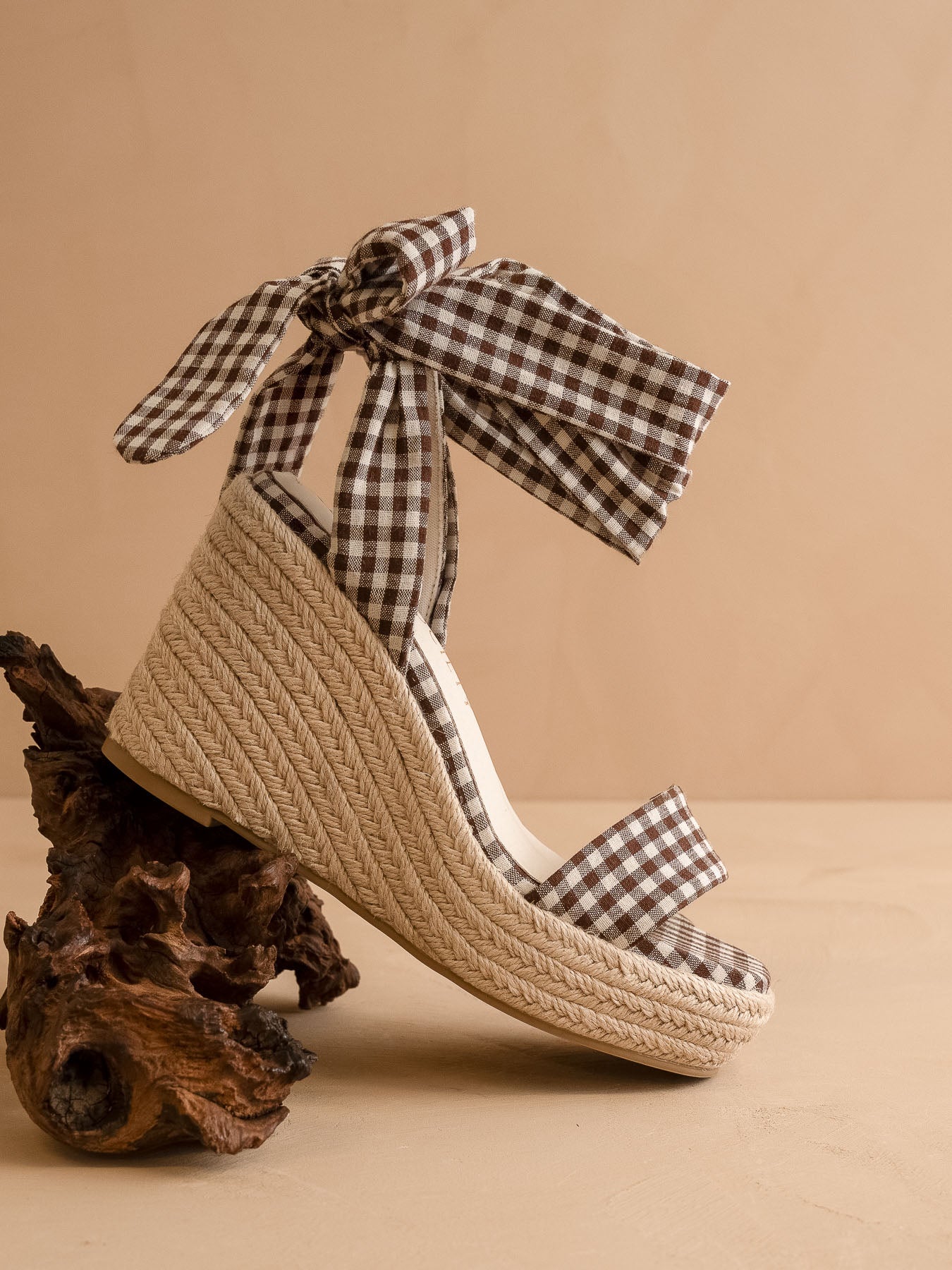 The Oceana | Coffee Gingham Wrap Wedge