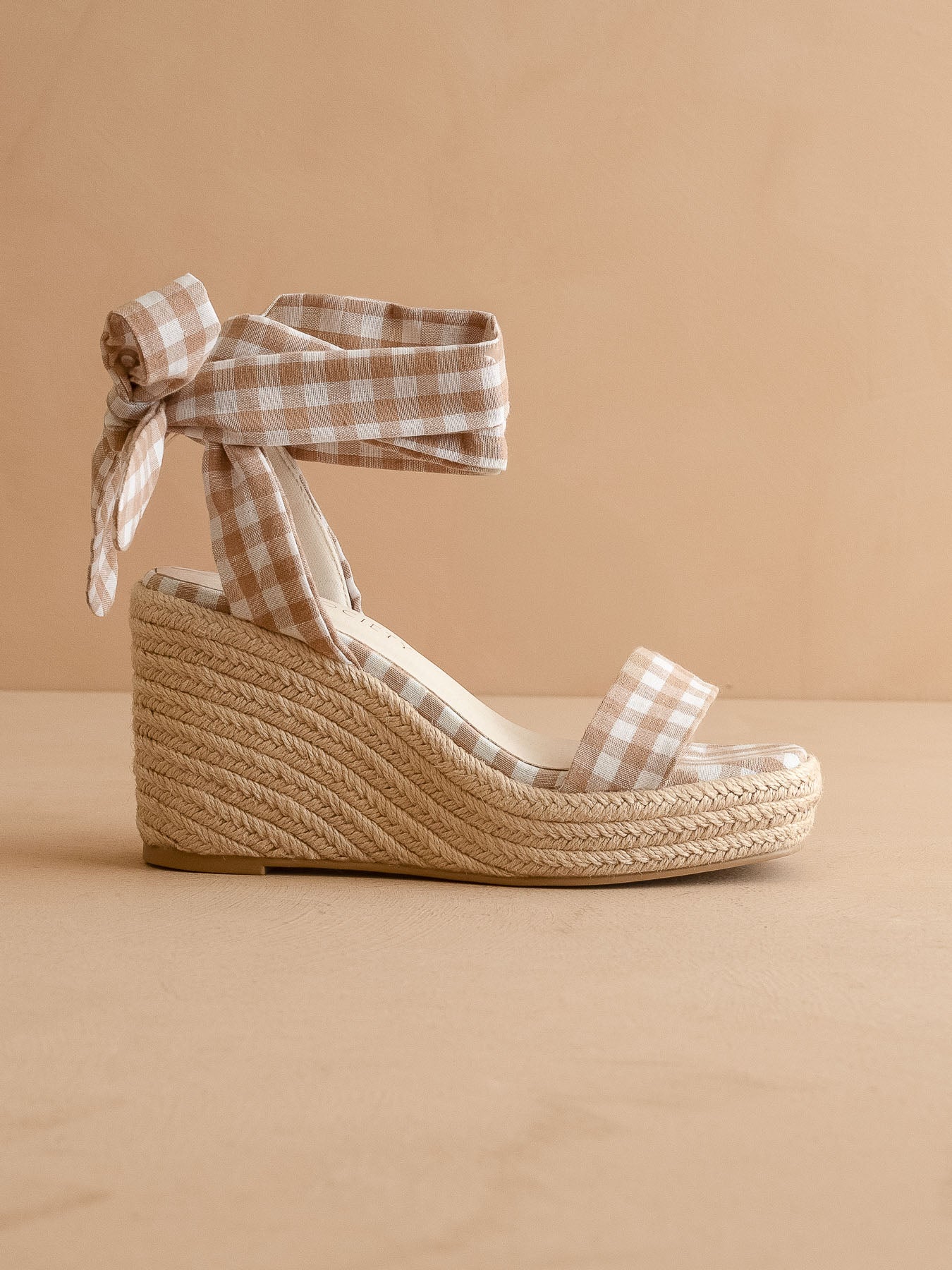 The Oceana | Latte Gingham Wrap Wedge