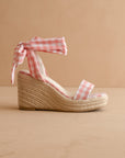 The Oceana | Peach Gingham Wrap Wedge