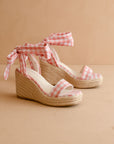 The Oceana | Peach Gingham Wrap Wedge